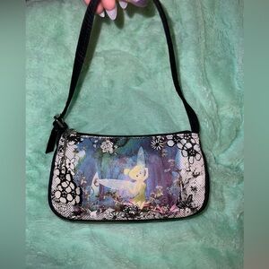 VINTAGE Disney Tinkerbell Enchanted Fairy Shoulder Bag with Flower Charm Y2K